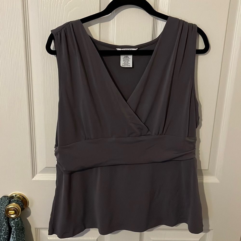 Grey Sleeveless Empire Waist Top